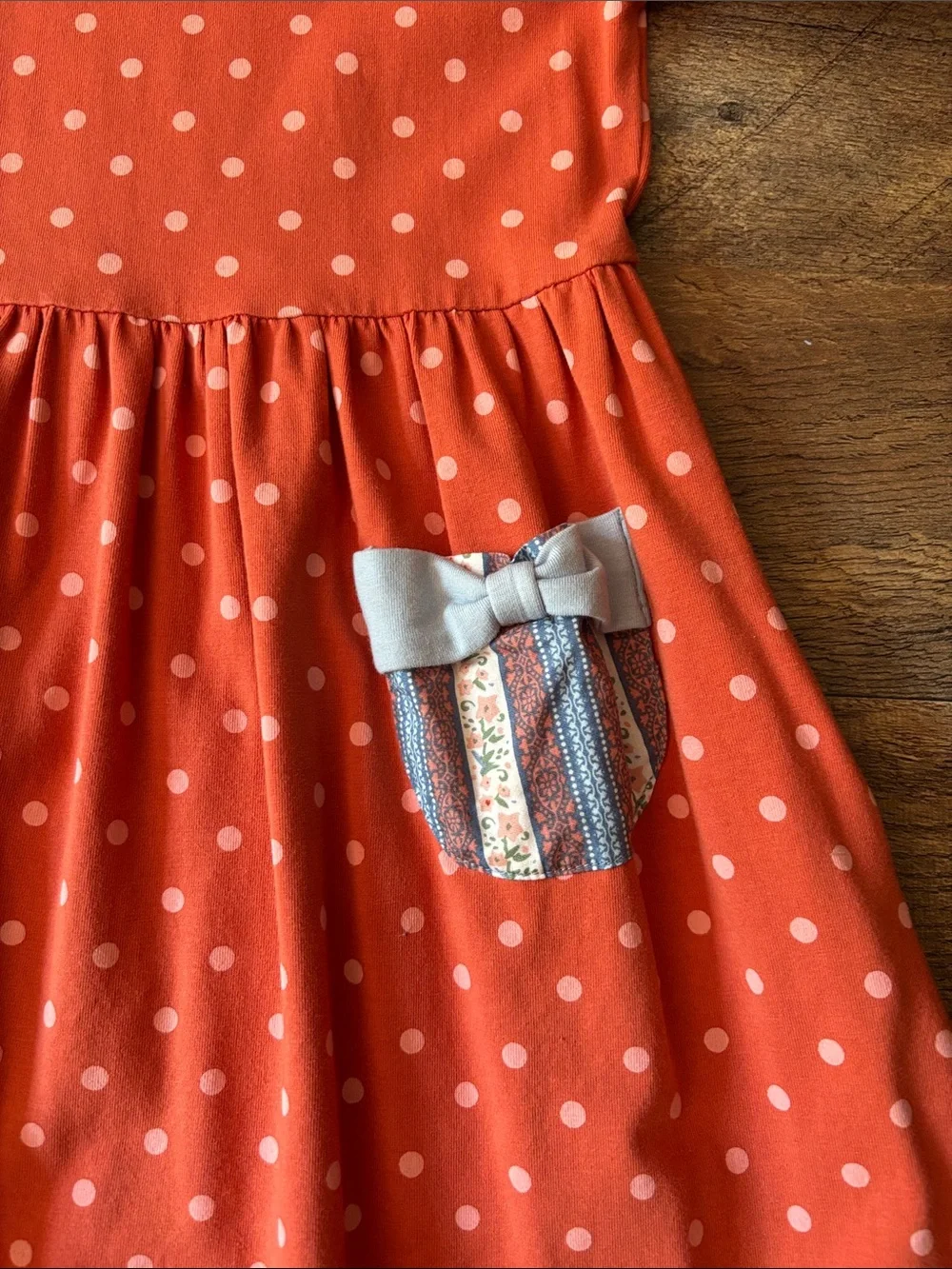 Matilda Jane Orange Blue Polka Dot Dress size 6